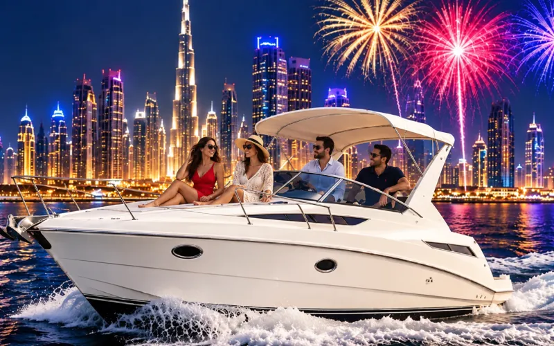33 ft private yacht in Dubai Marina for New Year's Eve