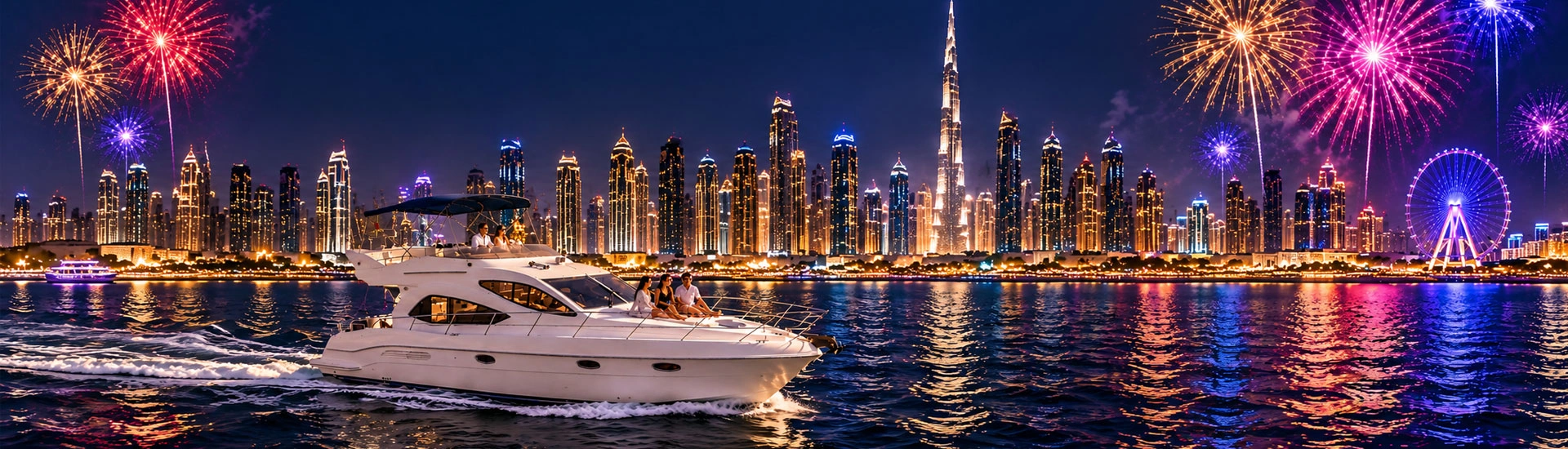 44 ft private yacht charter in Dubai for New Year's Eve