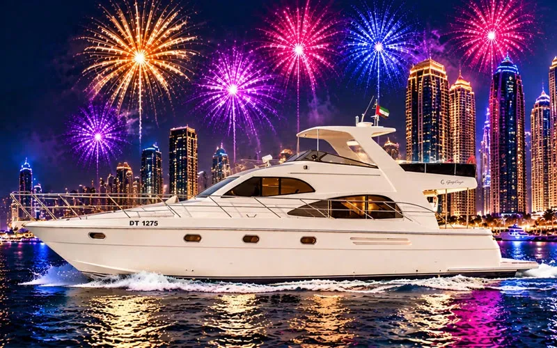 55 ft private yacht charter in Dubai for New Year's Eve