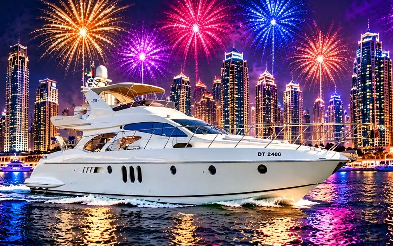 65 ft private yacht charter in Dubai for New Year's Eve