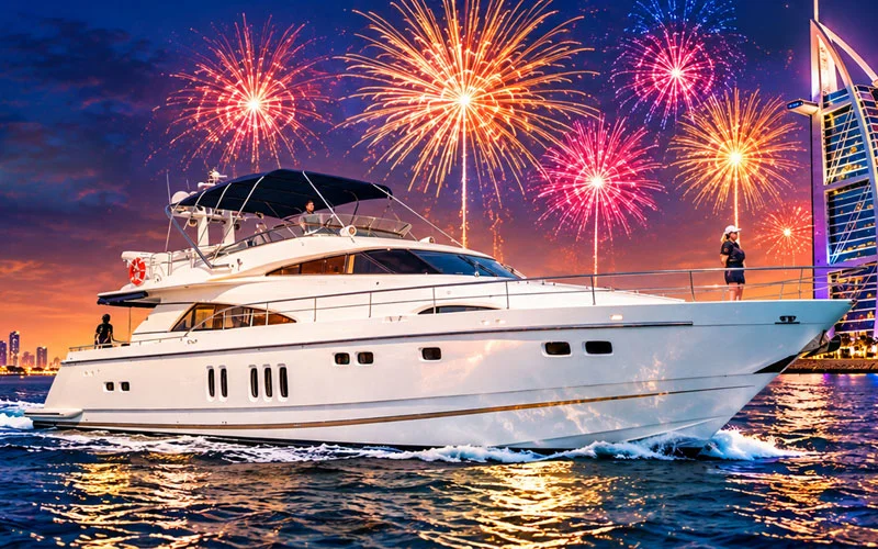 80 ft private yacht charter in Dubai for New Year's Eve