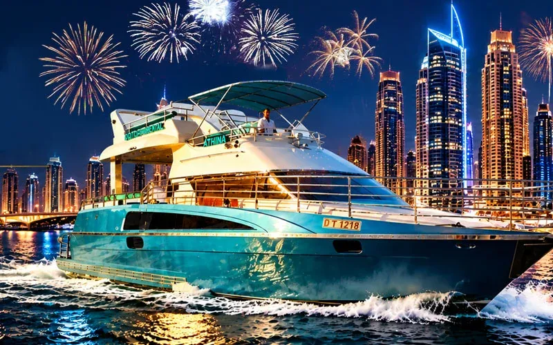 ATHENA 65 ft private yacht in Dubai Marina for New Year's Eve