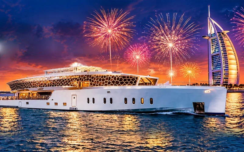 Lotus 240 ft mega yacht in Dubai for New Year's Eve