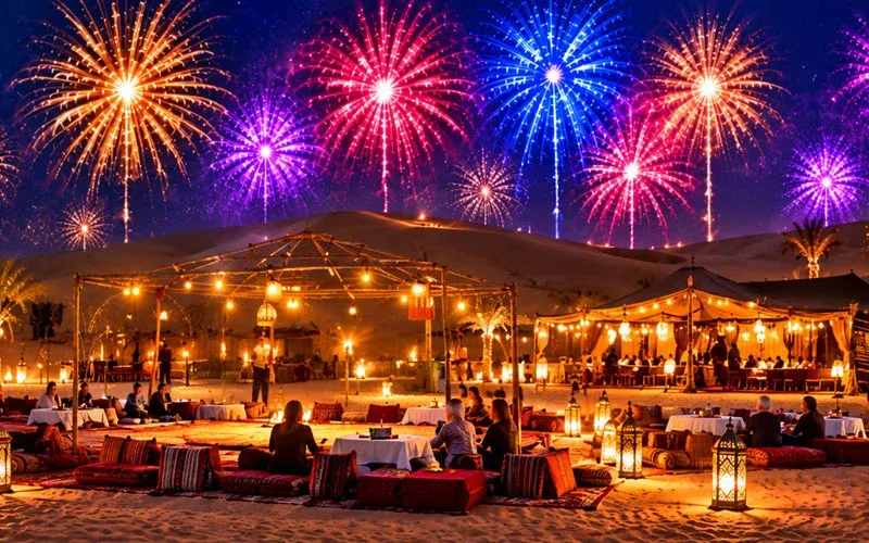 Overnight desert safari camp in Dubai on New Year's Eve