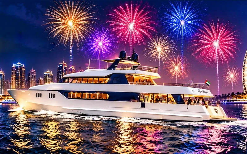 Shared luxury yacht tour in Dubai on New Year's Eve