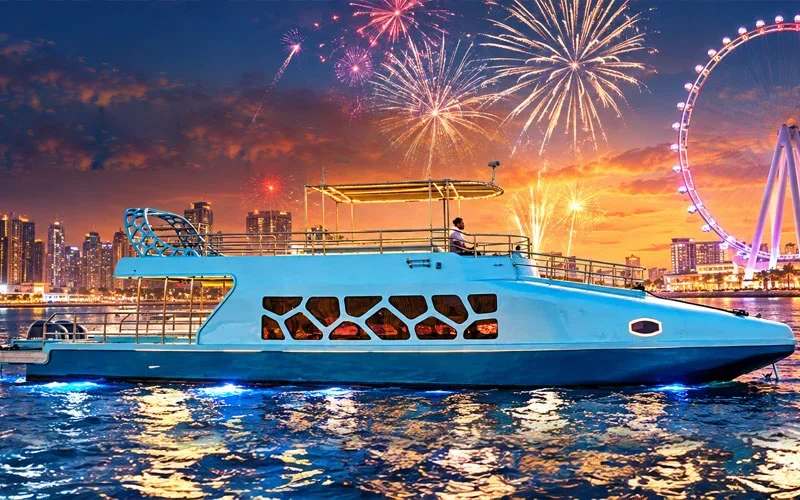 Titan 60 ft private yacht in Dubai Marina for New Year's Eve